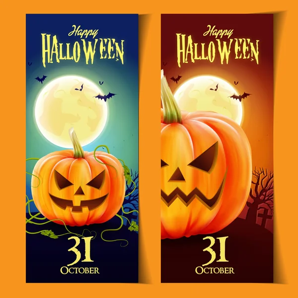 Banners de festa de Halloween —  Vetores de Stock