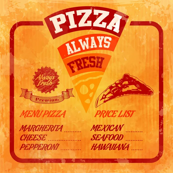 Caja pizza retro — Vector de stock