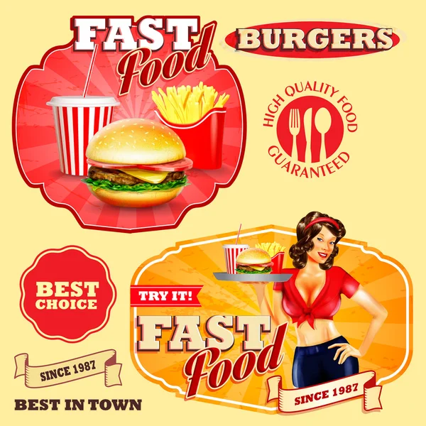 Menu de fast food — Vetor de Stock