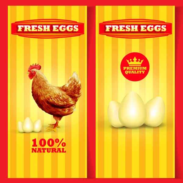 신선한 계란 포스터 디자인 — 스톡 벡터