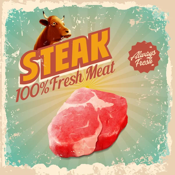 Pozadí jídlo steak banner — Stockový vektor