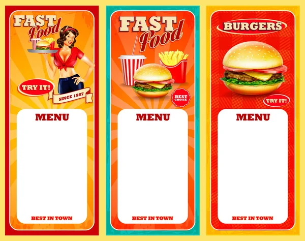 Fast-Food-Karte — Stockvektor