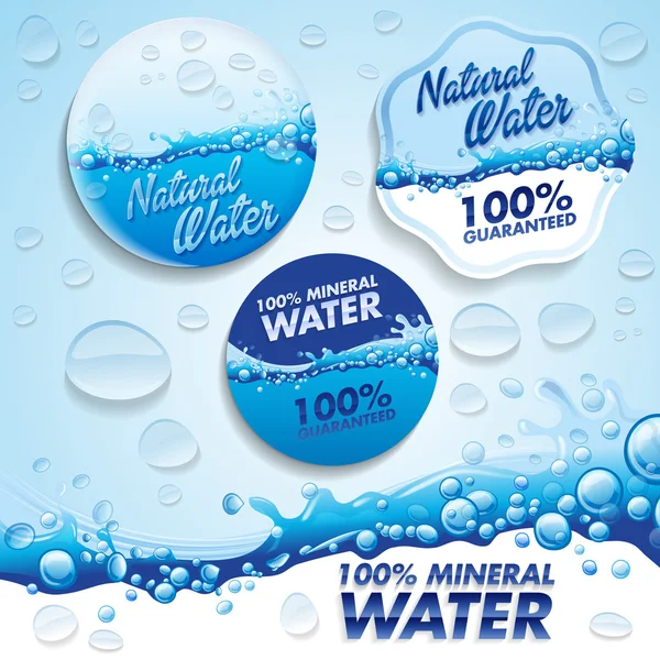 Fresh water labels — Stock Vector