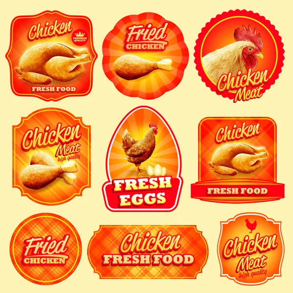 Tavuk yemek listesi yiyecek — Stok Vektör