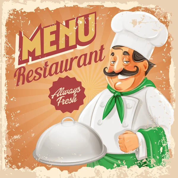 Chef de restaurant menu — Image vectorielle