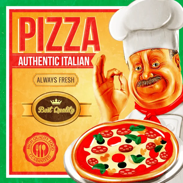 Pizza Italië cook — Stockvector