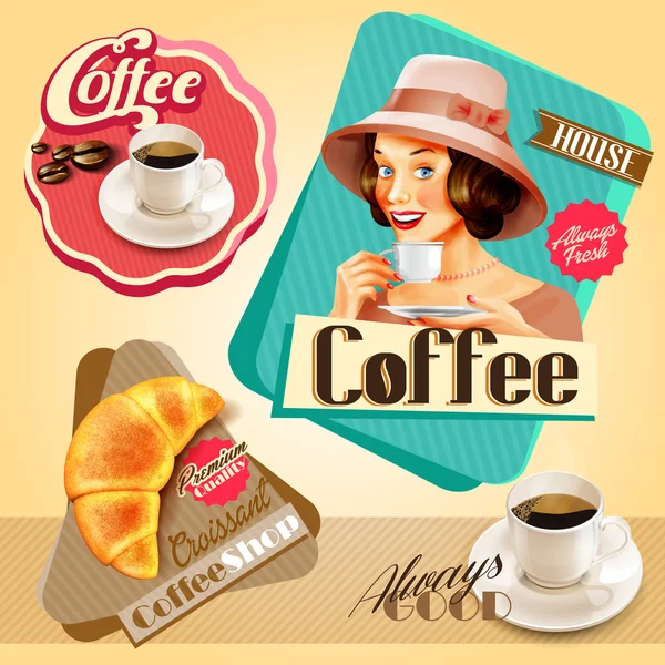 Pancartas de café menú — Vector de stock