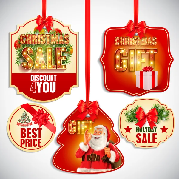 Etiquetas venta de Navidad — Vector de stock