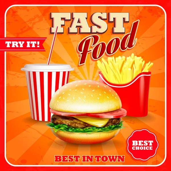 Menu Fast food — Wektor stockowy