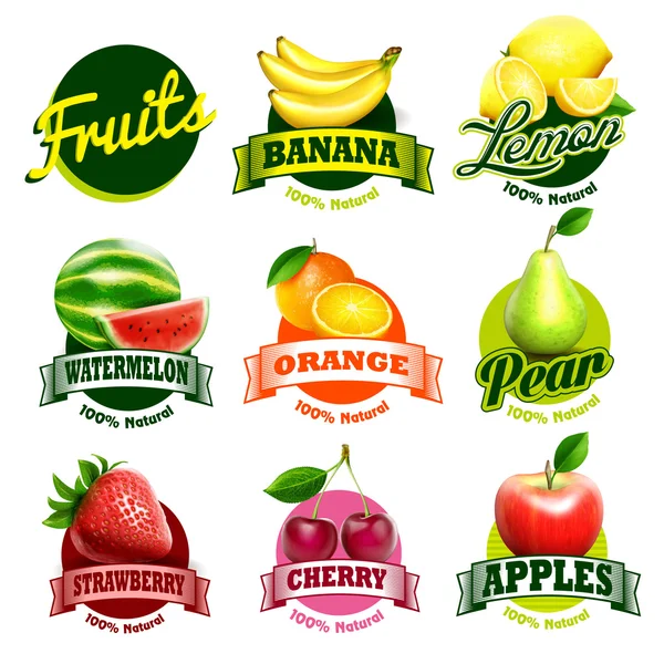 Banners de frutas abstratas — Vetor de Stock