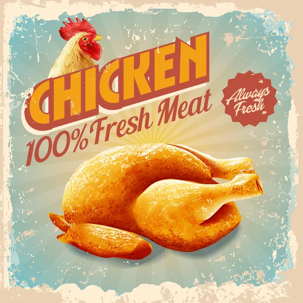 Kip menu voedsel — Stockvector