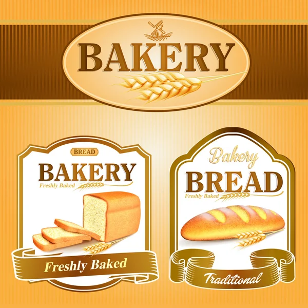 Bannières de boulangerie traditionnelle — Image vectorielle