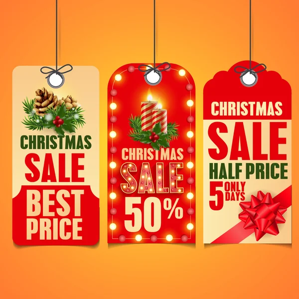 Tags Penjualan Natal - Stok Vektor