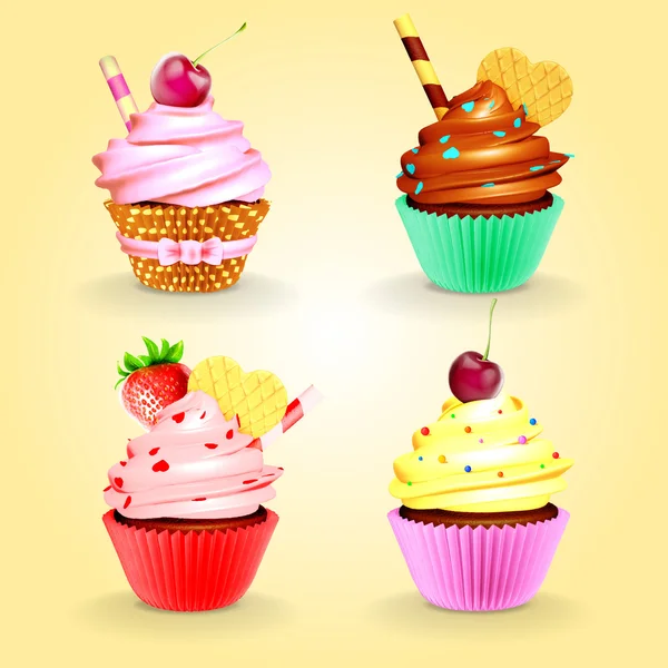 Menú vintage cupcakes — Vector de stock