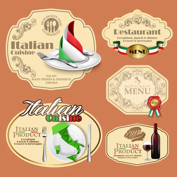 Stickers Menu Italien — Image vectorielle