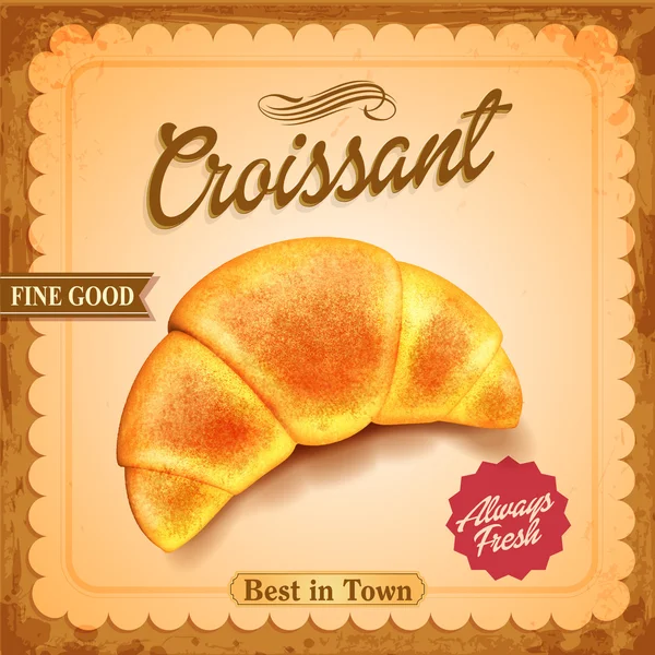 Croissant icono en el fondo — Archivo Imágenes Vectoriales