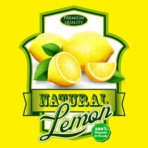 Natural  lemon  food background — Stock Vector