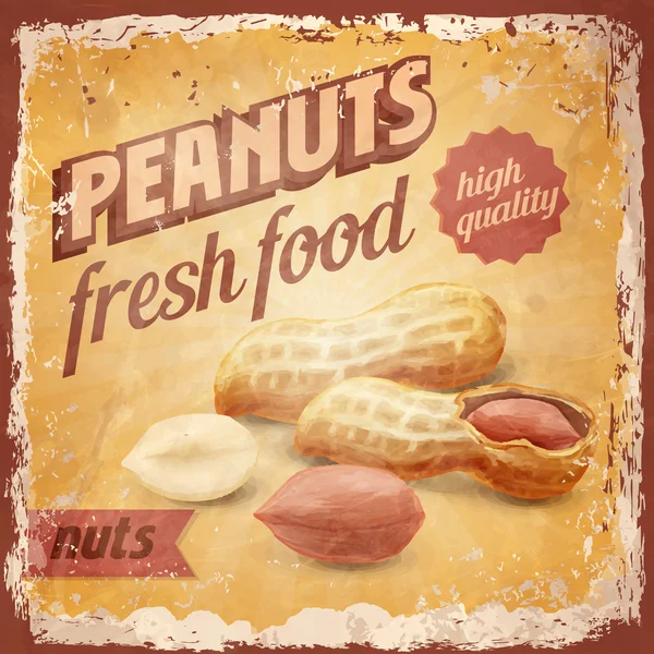 Amendoins fundo vintage — Vetor de Stock