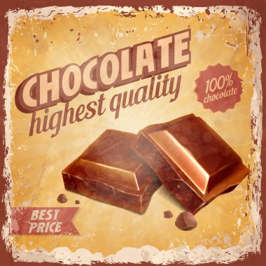 Arka plan üzerinde çikolata parçaları