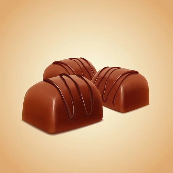 Savoureux bonbons au chocolat — Image vectorielle