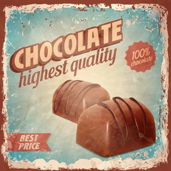 Choklad bitar på botten — Stock vektor