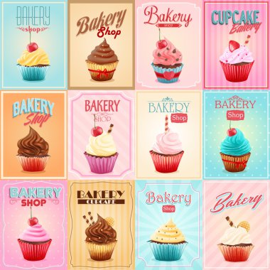 cakes banners set clipart