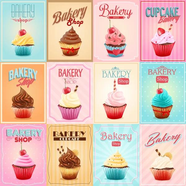 Cakes banners set — Stock Vector