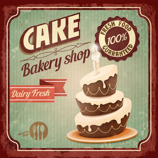 Gâteau, fond de boulangerie — Image vectorielle