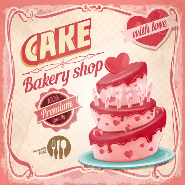 Торт, булочная фон — стоковый вектор