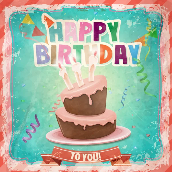 Happy birthday cake — Stock Vector