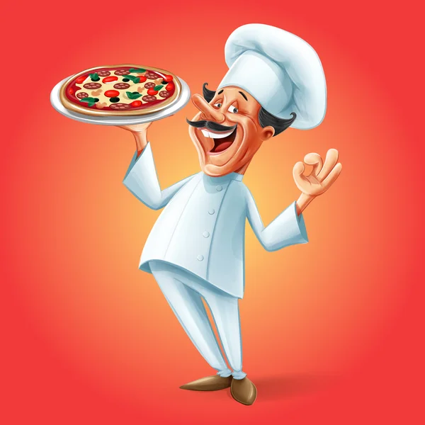 Pancarta de pizza chef — Archivo Imágenes Vectoriales