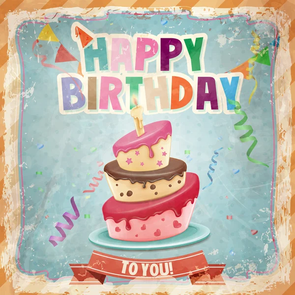 Happy birthday cake — Stock Vector