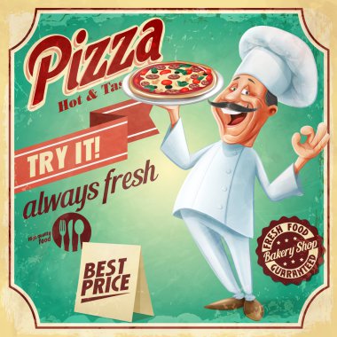 chef pizza banner clipart