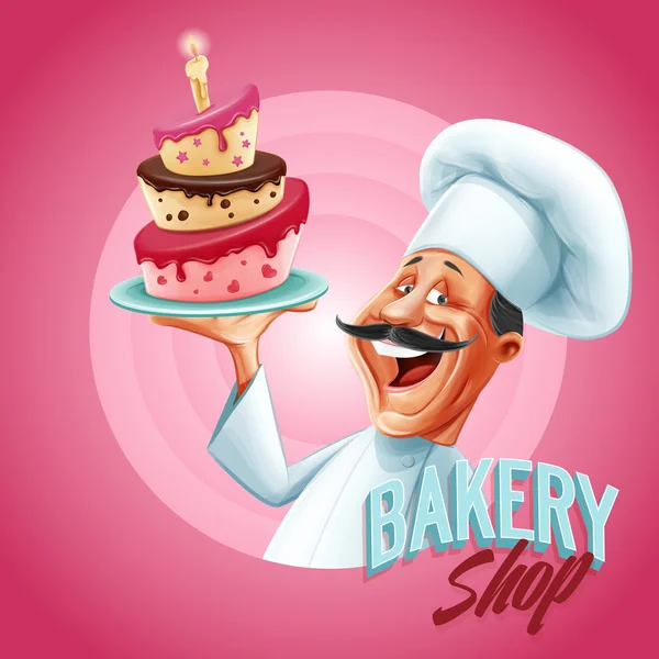 Chef of bakery shop — Stock Vector