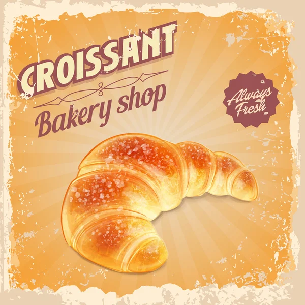 Croissant bannière de coupe de boulangerie — Image vectorielle