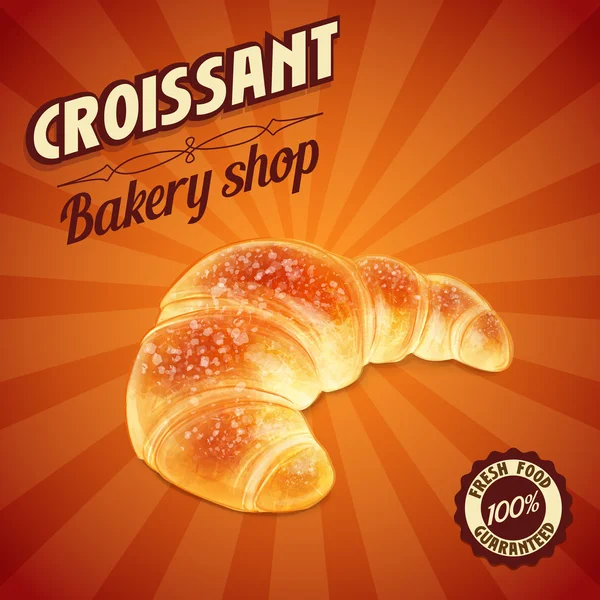 Croissant padaria cortar banner —  Vetores de Stock