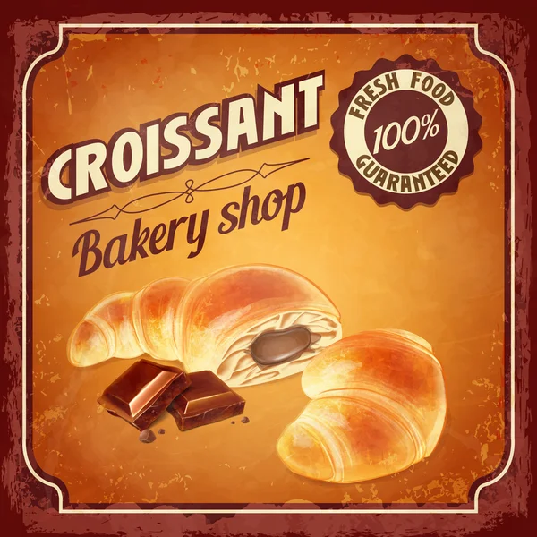 Croissant bakery chop banner — Stock Vector