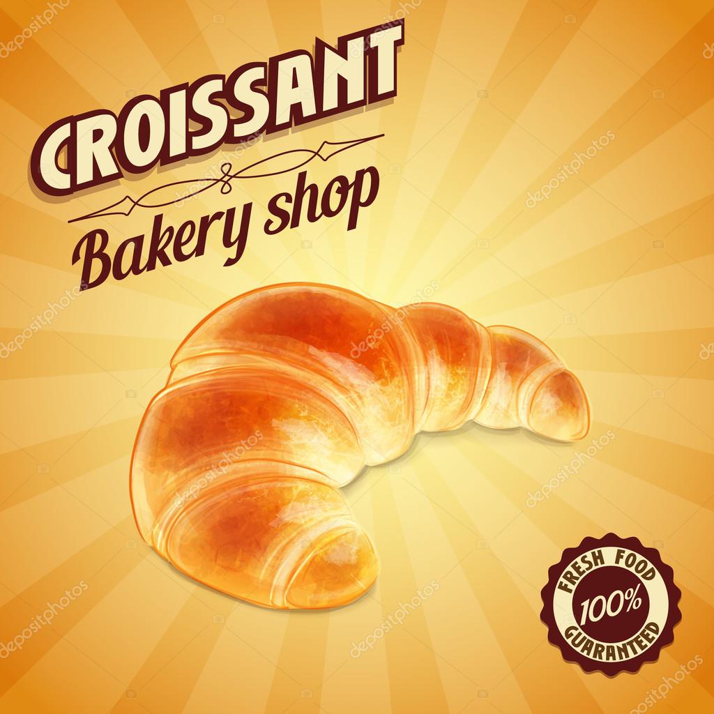 クロワッサン パン屋チョップ バナー ストックベクター C Mollicart