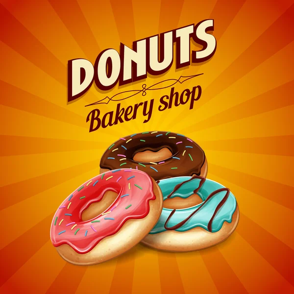 Donuts fundo vintage — Vetor de Stock