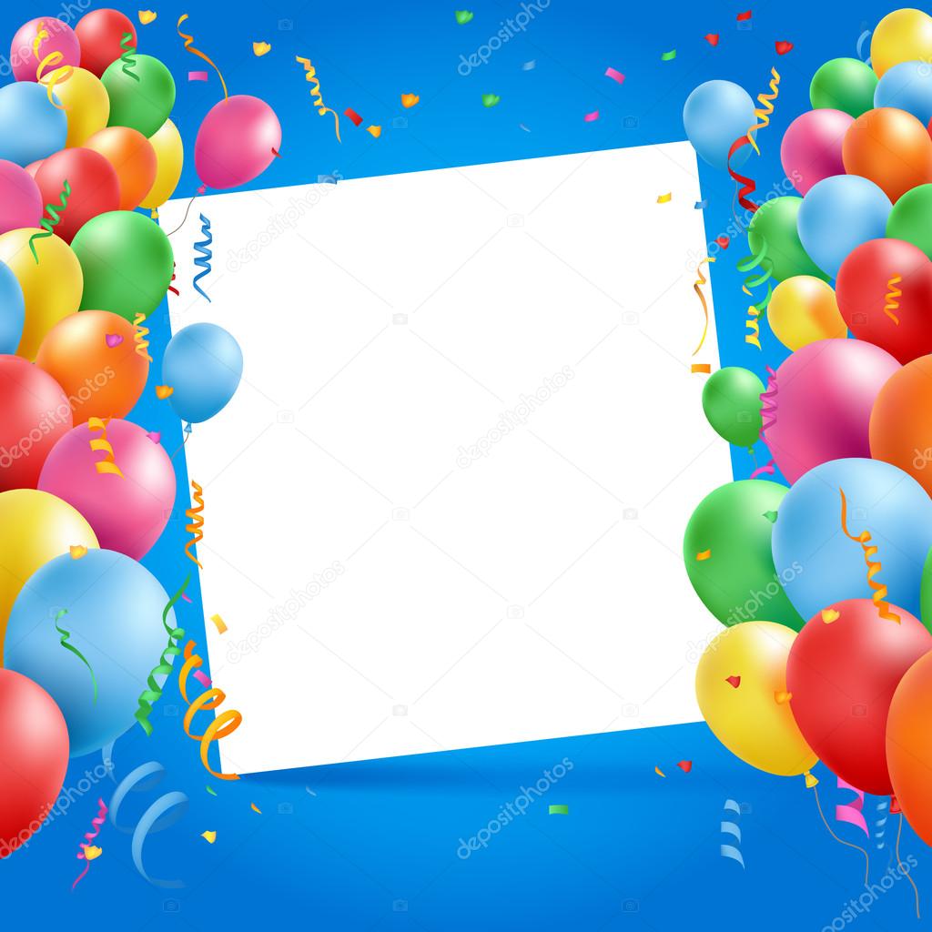 birthday card with balloons