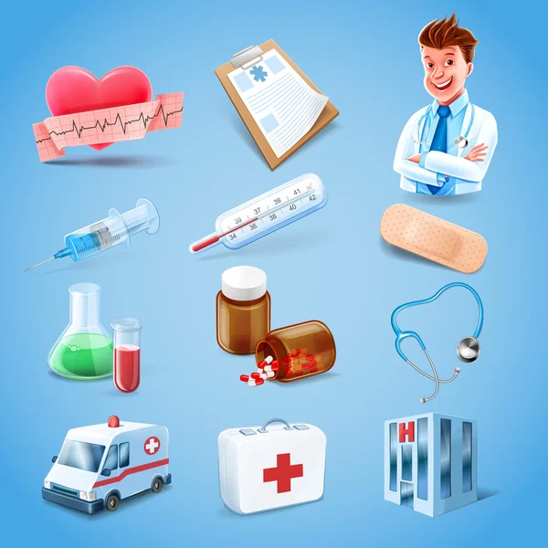 Medical health care icons — Stock Vector