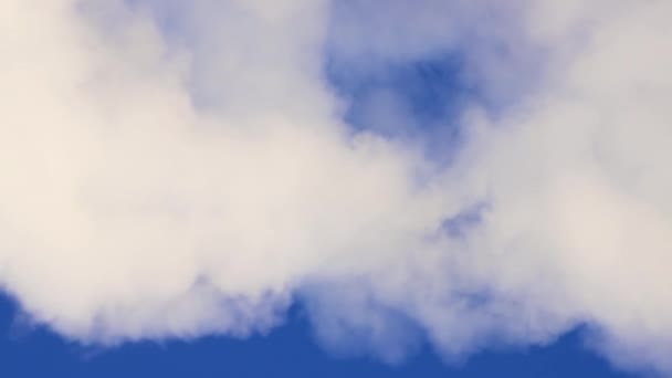Flauschige weiße Kumuluswolken bewegen sich sanft und schnell vom Wind angetrieben. — Stockvideo