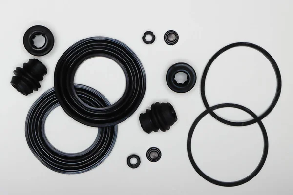 Caliper repair kit, rubber gaskets, oil seals, seals. — Stock Photo, Image