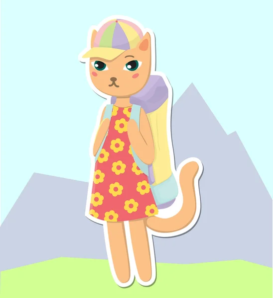 Kitty sırt çantası etiketi ile