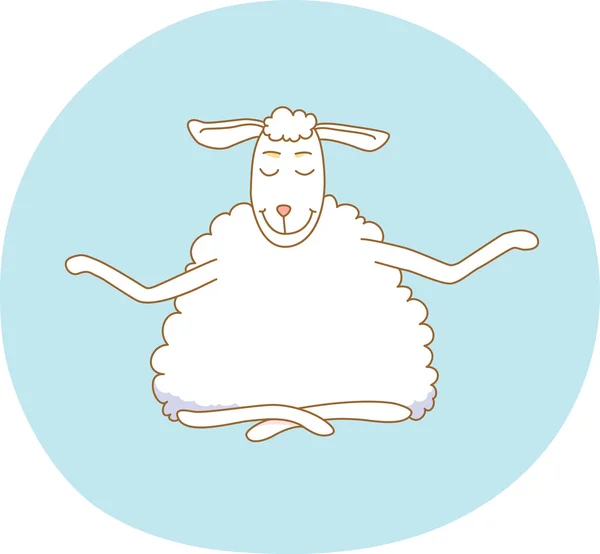 Meditasyon karikatür koyun