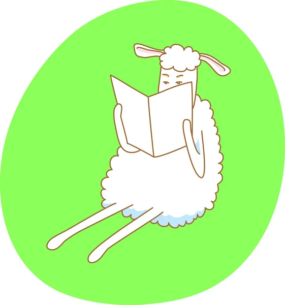 Овцы с книгой — стоковый вектор