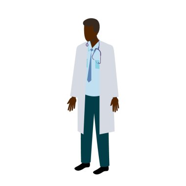 Tek Afrika erkek doktor grafiği