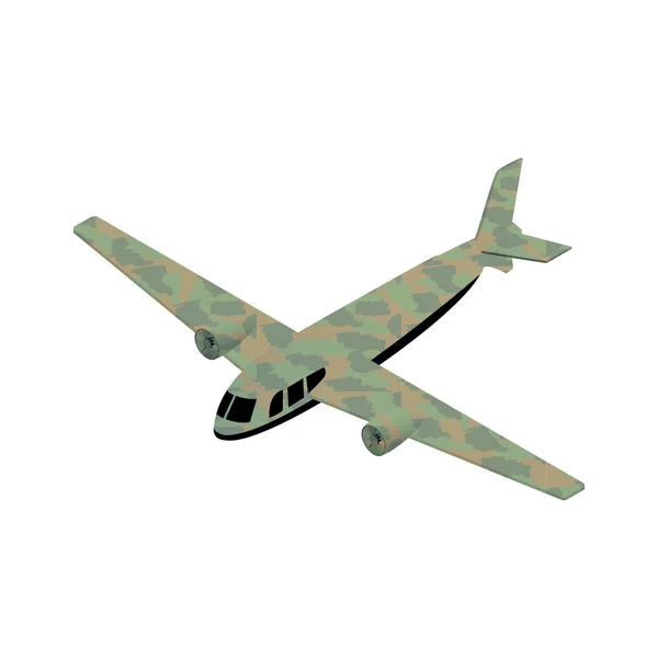 Icono militar de avión isométrico — Vector de stock