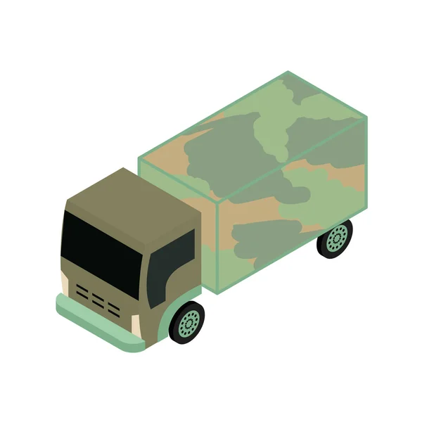 Isometrischer Militärlastwagen — Stockvektor