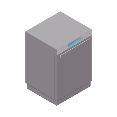 Yıkama makinesi detaylı izometrik simgesi